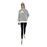 Ralph Lauren Jeans Women's Striped Hoodie XL Navy Blue Cotton LRL Sweatshirt VG
