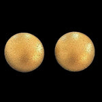 Vintage 1960s Satin Gold Button Clip On Earrings 1.25" Non Pierced Costume