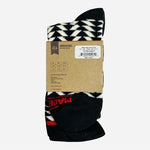 2 Pair MADE HERE Classic Crew Black White Zig Zag Cotton Unisex Socks Sz S/M NWT