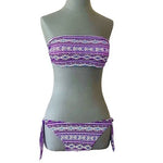 Boho Purple Multicolor Bikini Set 2-Piece Swimsuit Size S/M Cup B Polyester