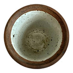 Rare Vintage Pottery Ceramic Planter 5.5” Handmade Brown Blue White Clay Pot