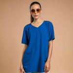 Barco Grey's Anatomy Women's Scrub Shirt Blue 3XL Stretch V-Neck NWOT