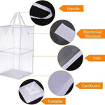 White Collapsible Mesh Laundry Hamper Foldable Polyester Bag with Handles VG