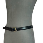 JOS A BANK Black Genuine Italian Leather Gold Brass Square Buckle Dress Belt 46