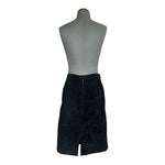Vintage ADA Black 100% Suede Leather High Waist Pencil Skirt Sz 7/8 28W EXC