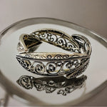 Oxidized Silver Elastic Bangle Bracelet Women's Artisan Costume Jewelry Gift