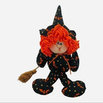 14in Brownie Witch Halloween Art Doll Long Legged Rag Doll Weighted Mythical Dec