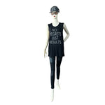CHIN UP Apparel Womens Tank Top XL Black White NO REGRETS JUST RESULTS Workout