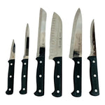 J.A. Henckels 7pc Knife Block Set German Stainless Steel Hardwood Stand Vintage