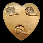 Vintage Gold Tone Heart Scarf Clip Shirt Slides Metal 1.75" Accessory