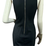 Black Swan Women’s Black Tuxedo Bodycon Midi Dress Deep V Size S