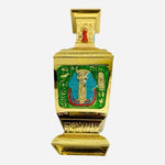 Vintage Egyptian Gold Tone Metal Vase 9.5" Embossed Pharaoh Design Collectible