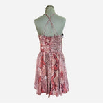 W118 Walter Baker Womens Red Snake Print Dress Size M Fit & Flare Sheer Cocktail
