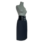 MARIA GRAZIA SEVERI Womens Skirt IT 42 (US 6) Black Bustier Midi Front Slit VG