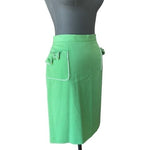 Studio G Lime Green Pencil Skirt Suit Blazer Set Tie Pockets Size 10 NWT