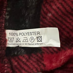Plaid Throw Blanket Red Black White PomPom Trim 60x48 Velvet Plush Polyester New