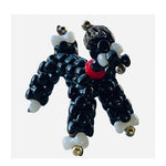 Vintage Artisan Black Bead Poodle Figurine 2" Handcrafted Metal Wire Dog Statue