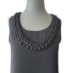 DANA BUCHMAN Women's Black Sheer Sleeveless Tank Blouse Size S Chain Detail NWT