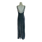 Hampton Nites Vintage Black Sparkle Sleeveless Open Back Maxi Dress Small