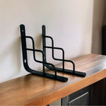 2 Pack Black Metal Shelf Brackets 6" Celtic Scroll Iron Wall Mount Decorative
