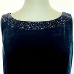 JESSICA HOWARD Womens Dress 12 Black Velvet Beaded Embroidered Maxi Evening EXC