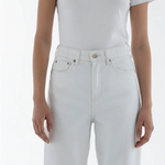 Chico's So Slimming White Cotton Girlfriend Cropped Jeans Sz 6 0.5 33W VG