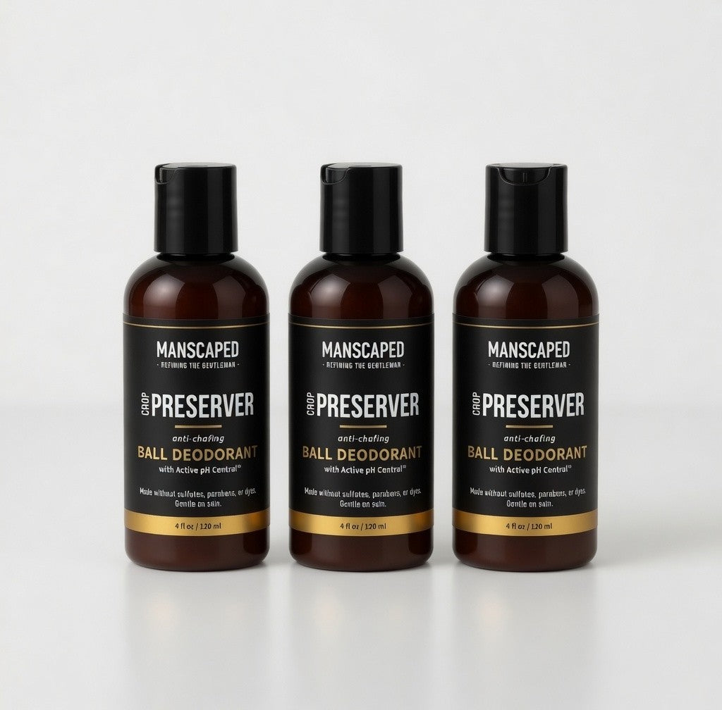 Lot 3 MANSCAPED The Crop Preserver Anti Chafing Mens Ball Deodorant 2oz New