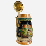 King German Beer Stein Gruss Aus Heidelberg Ceramic Metal Lid .8L Hand Painted