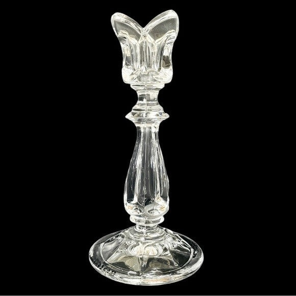 Vintage GORHAM Viscount 24% Clear Crystal Tulip Candle Holder 7.25"