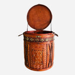 Mid 20th Century Chinese Rattan Wedding Basket Picnic Basket Wicker Vintage Box