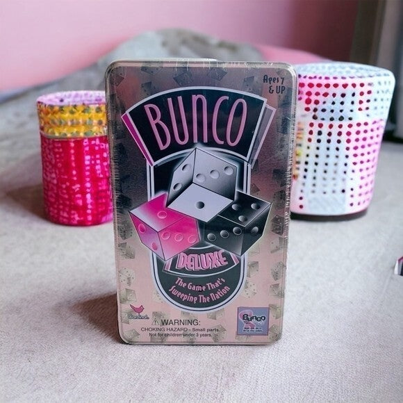 Bunco Deluxe Cardinal Games Dice Game Tin 4-12 Players Family Party New Sealed