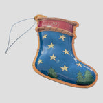 Vintage Christmas Ornament Hallmark Tin SON Santa Stocking Xmas Ornament Holiday