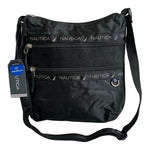 Nautica Black Nylon Captain's Quarters Hobo Crossbody Travel Bag NWT
