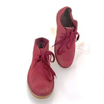 SELECTED Portugal Unisex Suede Leather Lace-Up Ankle Boots Red Size 40