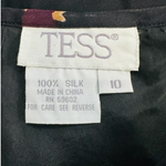 TESS Iris Floral Silk Skirt S 10 Black Multicolor Sheer Midi Skirt Lightweight