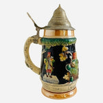 King German Beer Stein Gruss Aus Heidelberg Ceramic Metal Lid .8L Hand Painted
