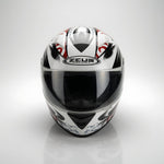 Zeus ZS-806 Full Face Motorcycle Helmet White Red Graphic DOT Approved Size S VG