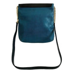 Jafferjees Turquoise Black Snake Skin Shoulder Crossbody Bag 10"x10' Excellent