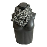 Women’s Neck Warmer Wrap Black Grey Cheetah Print Knit Scarf Eco-Friendly