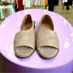 Anthropologie Souvenir D'Orsay Metallic Beige Leather Open Toe Flats Women’s 7