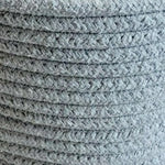 Small Round Rope Storage Basket w/ Handles Light Grey 9"x8"x5.5" Boho Chic