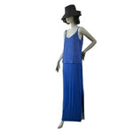 Alex Evenings Blue Glim Sleeveless Maxi Dress & Long Sleeve Blazer Suit Size 16
