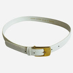 Karen Scott Women’s White Croco Pattern Leather Belt Gold Buckle Medium