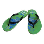 Adidas Green Blue Pattern Flip Flops Sandals EU 40/US 9 Slippers NWOT