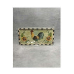 Vintage Italian Rooster Rectangular Tray 11"x5" Hand-Painted Ceramic Italy New