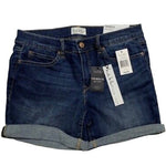 NICOLE MILLER NY Tribeca Mid Rise Denim Shorts Dark Blue Size 6 NWT