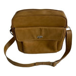 Vintage Samsonite Tan Vinyl Carry-On Messenger Travel Bag Good