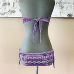 Boho Purple Multicolor Bikini Set 2-Piece Swimsuit Size S/M Cup B Polyester