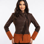 Maria Grazia Severi Wool Blend Suit Blazer Brown Orange Italy Made Womens Size S