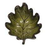 Art Deco Hand Painted Ceramic Bowl Leaf Acorn 7.75" Green Gold Fall Serving VNTG